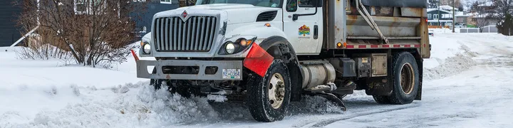 A Kamloops snow-clearing truck pictured in the City’s winter-road guide.